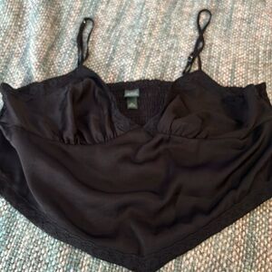 satin lace crop top